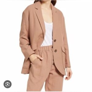 Madewell Larsen Cotton Linen Taupe Oversized blazer size S